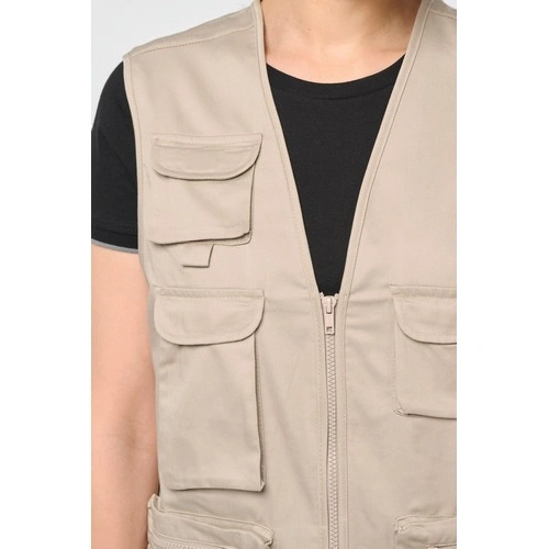 Chaleco polialgodón multibolsillos con forro - Unisex