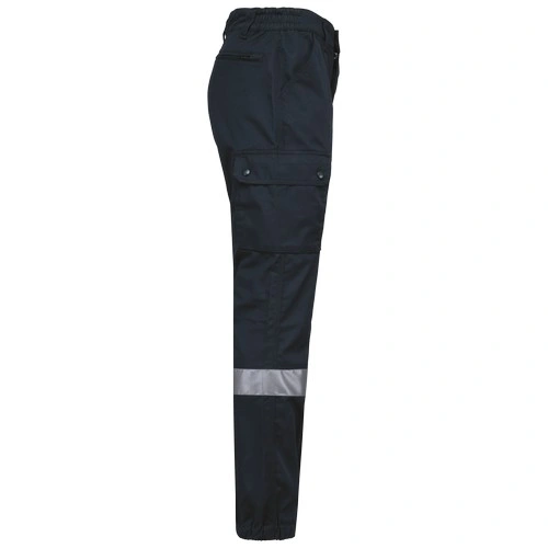 Pantalón cargo unisex con bajo elástico y tira reflectante