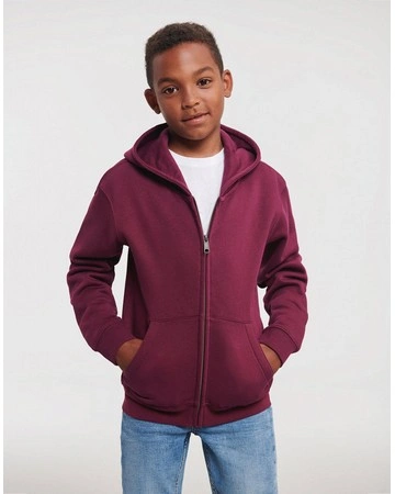 Sudadera capucha cremallera niño auténtica russell 280gsm