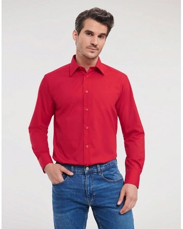 Abrigo camisa popelina manga larga fácil cuidado 115gsm