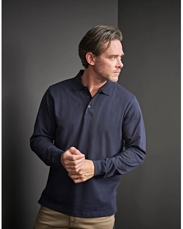 Polo manga larga luxury orgánico premium 215gsm