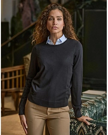 Jersey cuello redondo mujer ajuste a medida y suave confort