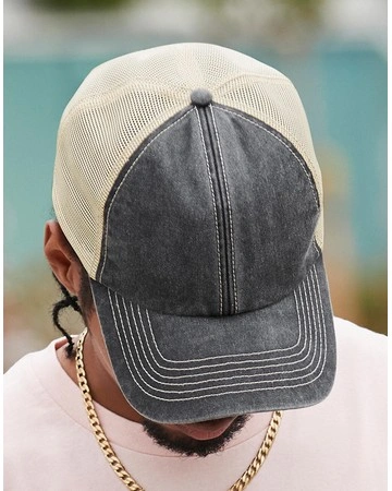 Gorra trucker vintage algodón 100% ajustable 290gsm