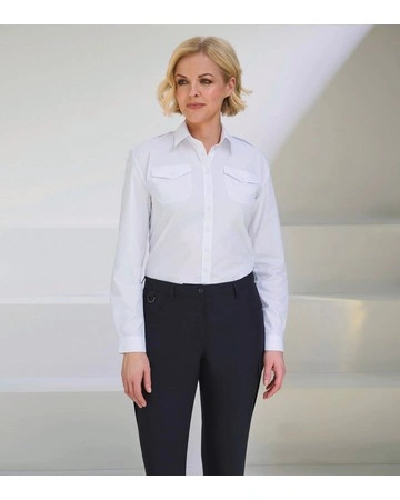 Camisa piloto mujer manga larga algodón 115gsm