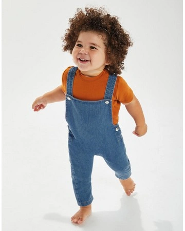 Peto orgánico denim bebé 100% algodón 305gsm