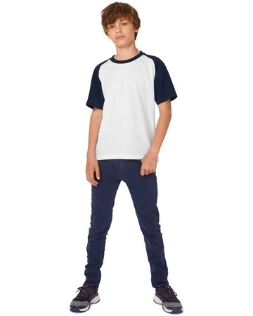 Camiseta baseball niño algodón 185gsm