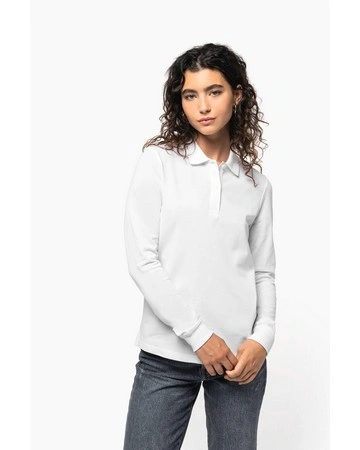 Polo mujer algodón orgánico manga larga 180gsm