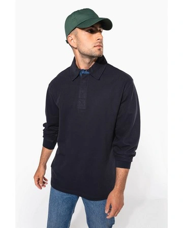 Polo french rib manga larga premium 330gsm