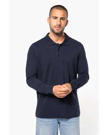 Polo piqué manga larga 180gsm algodón