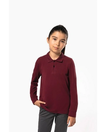 Polo infantil manga larga 100% algodón 180gsm