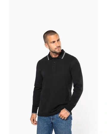 Polo piqué manga larga algodón premium 220gsm