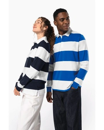 Polo rayas manga larga algodón premium 220gsm