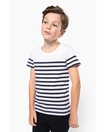Camiseta marinera niño 100% algodón orgánico 160gsm
