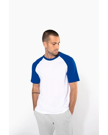 Camiseta baseball bicolor algodón 100% 165gsm