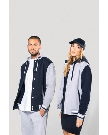 Cazadora beisbolera capucha 320gsm algodón