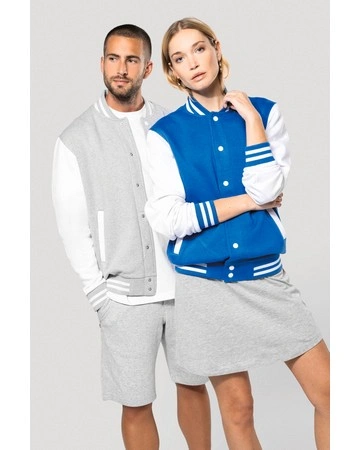 Cazadora beisbolera algodón cómoda y duradera 320gsm