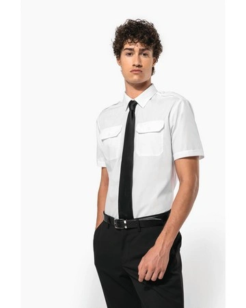 Camisa piloto manga corta fácil cuidado 115gsm