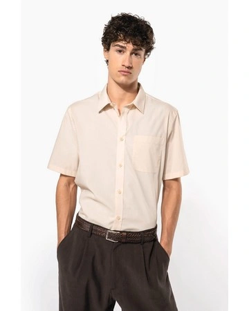 Camisa popelina fácil cuidado manga corta 110gsm