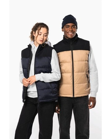 Chaleco acolchado bicolor impermeable 65gsm