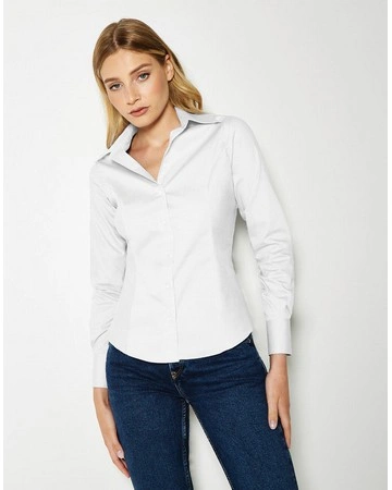 Camisa oxford mujer manga larga fácil planchado 125gsm