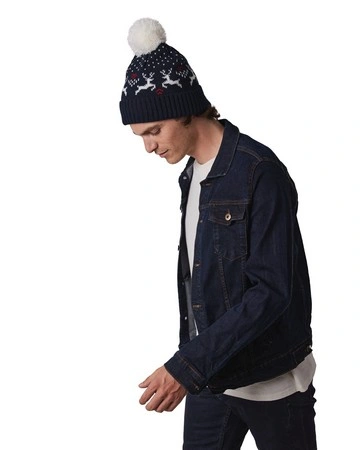Gorro navidad renos acrílico cálido