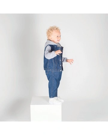 Chaqueta vaquera niño capucha algodón cómoda 280gsm