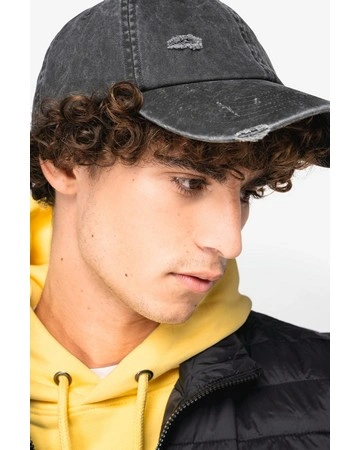 Gorra efecto desgastado algodón orgánico 280gsm