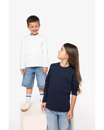 Camiseta infantil algodón orgánico manga larga 180gsm