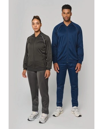 Chaqueta deportiva poliéster ribete premium 220gsm