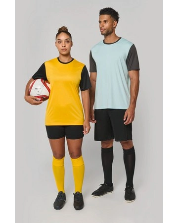 Camiseta bicolor poliéster transpirable 140gsm