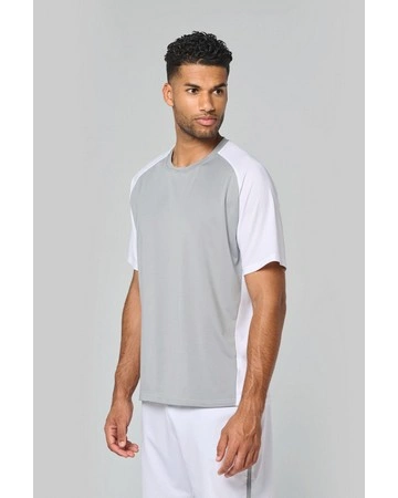 Camiseta pádel bicolor mangas raglan transpirable 150gsm
