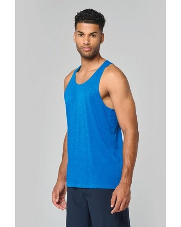 Camiseta tirantes triblend transpirable 130gsm