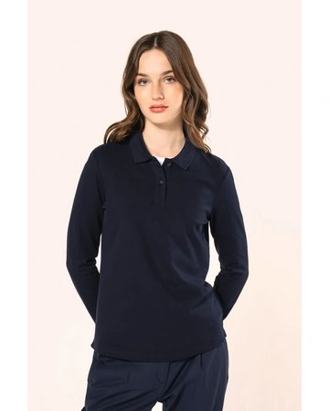 Polo mujer supima manga larga premium suave 230gsm