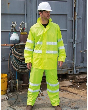 Chaqueta lluvia alta visibilidad impermeable 210gsm