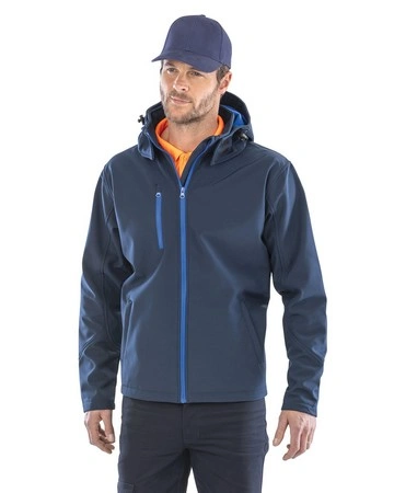 Chaqueta softshell impermeable con capucha desmontable 320gsm