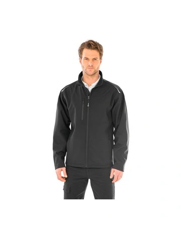 Chaqueta softshell con bolsillo reciclada impermeable 220gsm