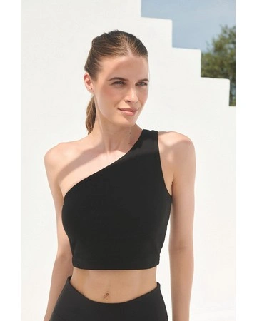 Top asimétrico mujer algodón sujetador integrado 190gsm