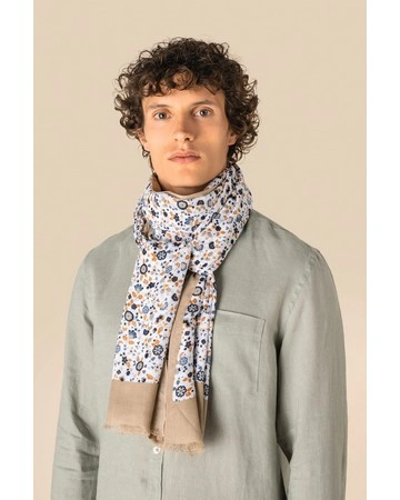 Fular algodón estampado floral artesanal 75gsm