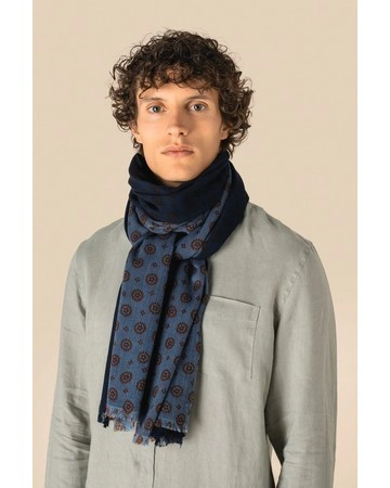 Fular algodón floral reversible artesanal 75gsm