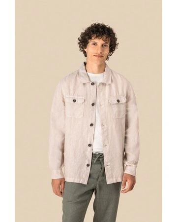 Sobrecamisa lino efecto lavado 100% natural 245gsm