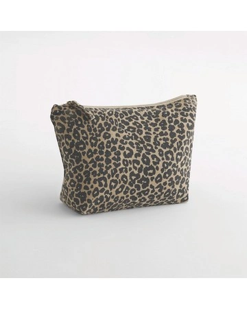 Estuche de lona estampado de leopardo multiusos reciclado