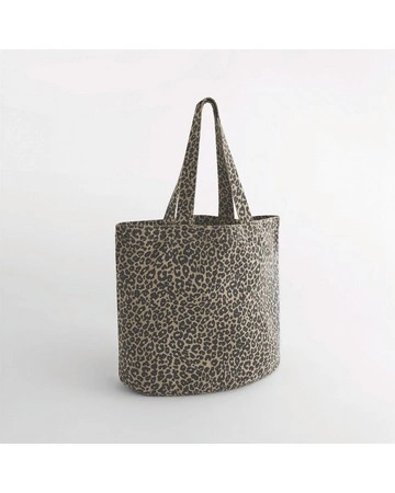 Bolsa de lona estampado de leopardo única y sostenible 287gsm