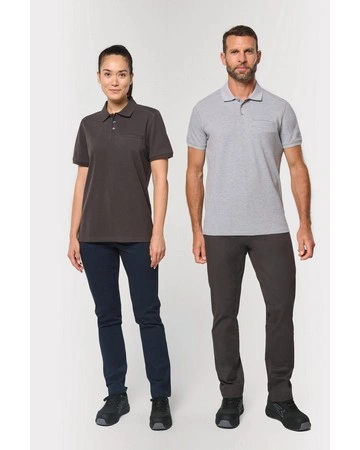 Polo ecorresponsable con bolsillo en el pecho cómodo 230gsm