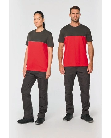 Camiseta bicolor algodón reciclado duradera 190gsm