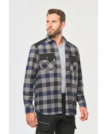 Camisa cuadros algodón 100% bolsillos 280gsm