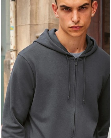 Sudadera capucha orgánica con cremallera 280gsm