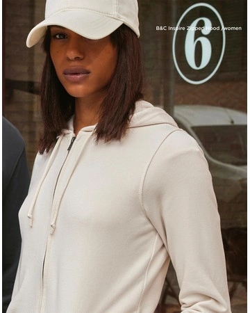 Sudadera mujer capucha cremallera orgánica 280gsm