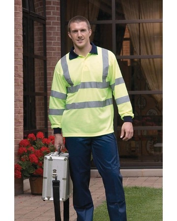 Polo alta visibilidad manga larga reflectante 210gsm