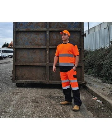 Camiseta alta visibilidad reflectante poliéster 130gsm